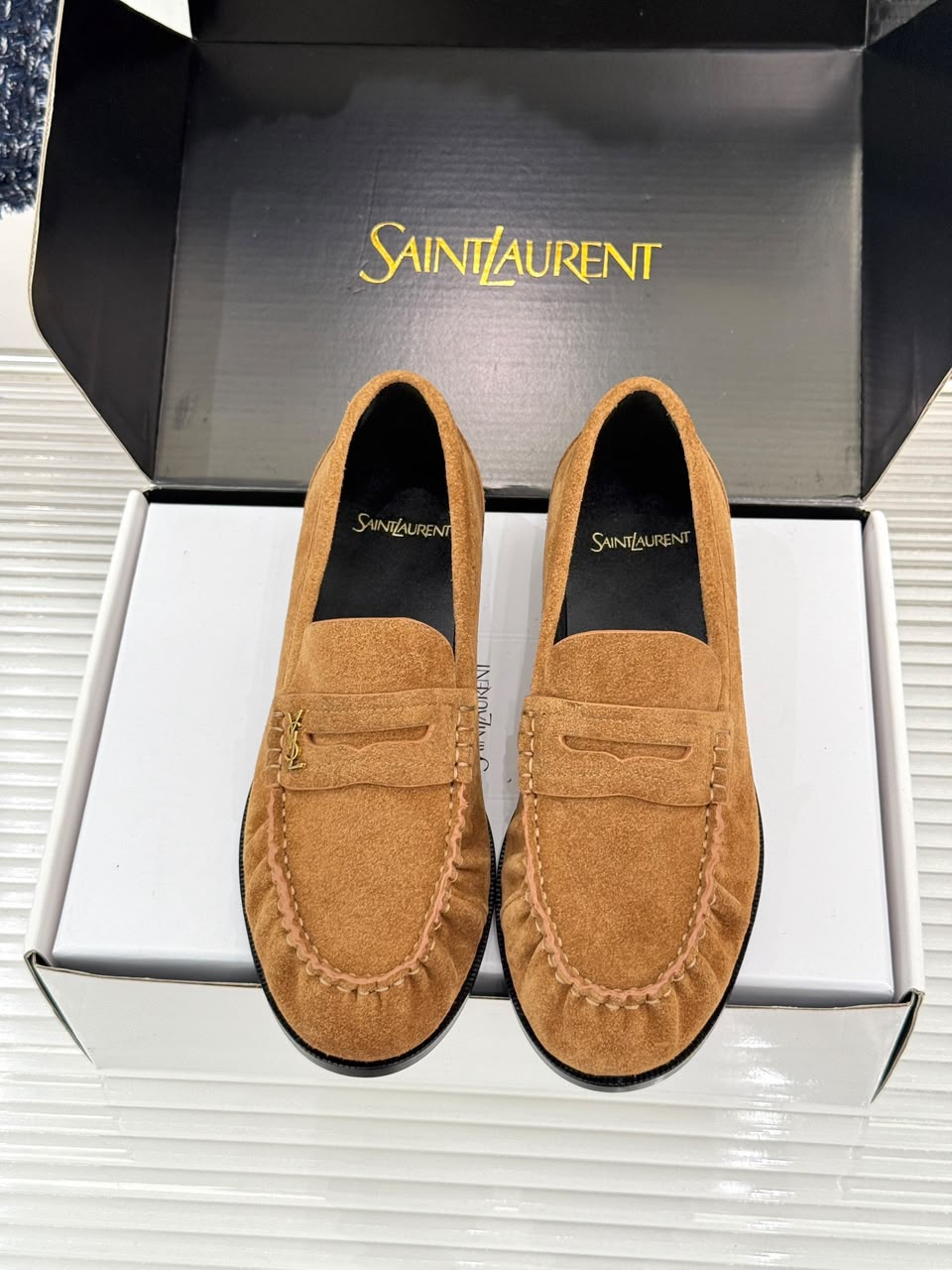 Mocassim YSL camurça brown