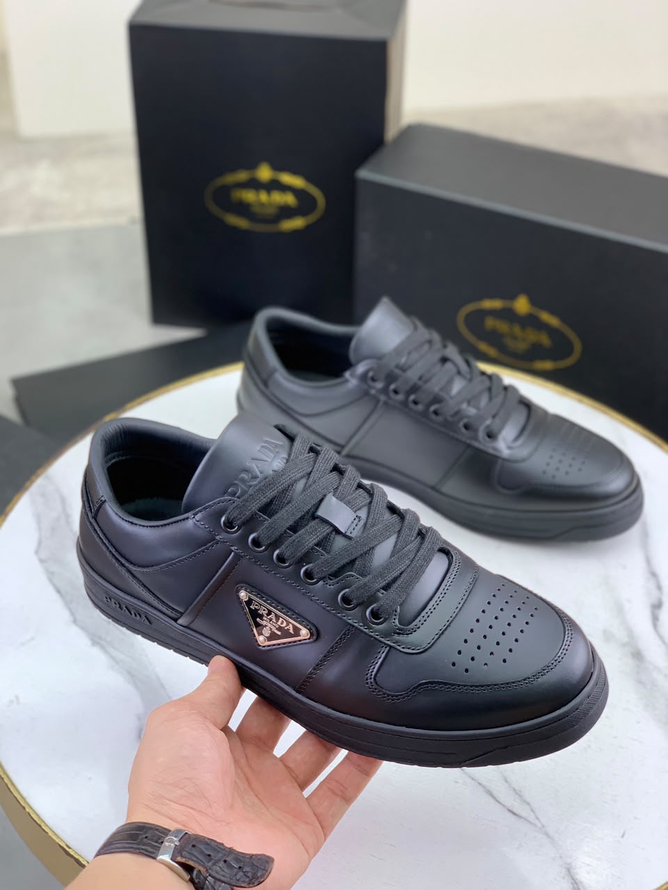 Tênis Prada Downtown Seneakers all Black .