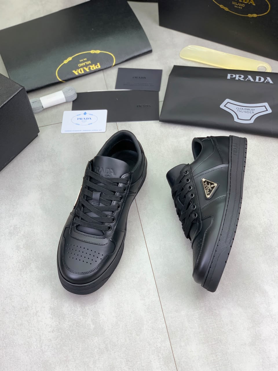 Tênis Prada Downtown Seneakers all Black .