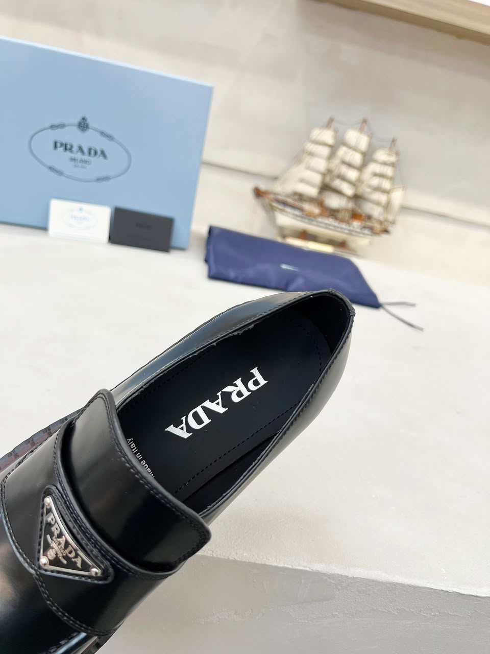 Mocassim Prada Black and brown