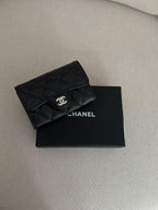 Chanel Classic Flap Card Holder BLACK Gold hardware .
