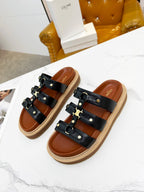 Celine Tippi Slide in Calfskin .