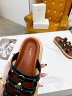 Celine Tippi Slide in Calfskin .