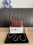 Chanel Top Handle Vanity Case Pink