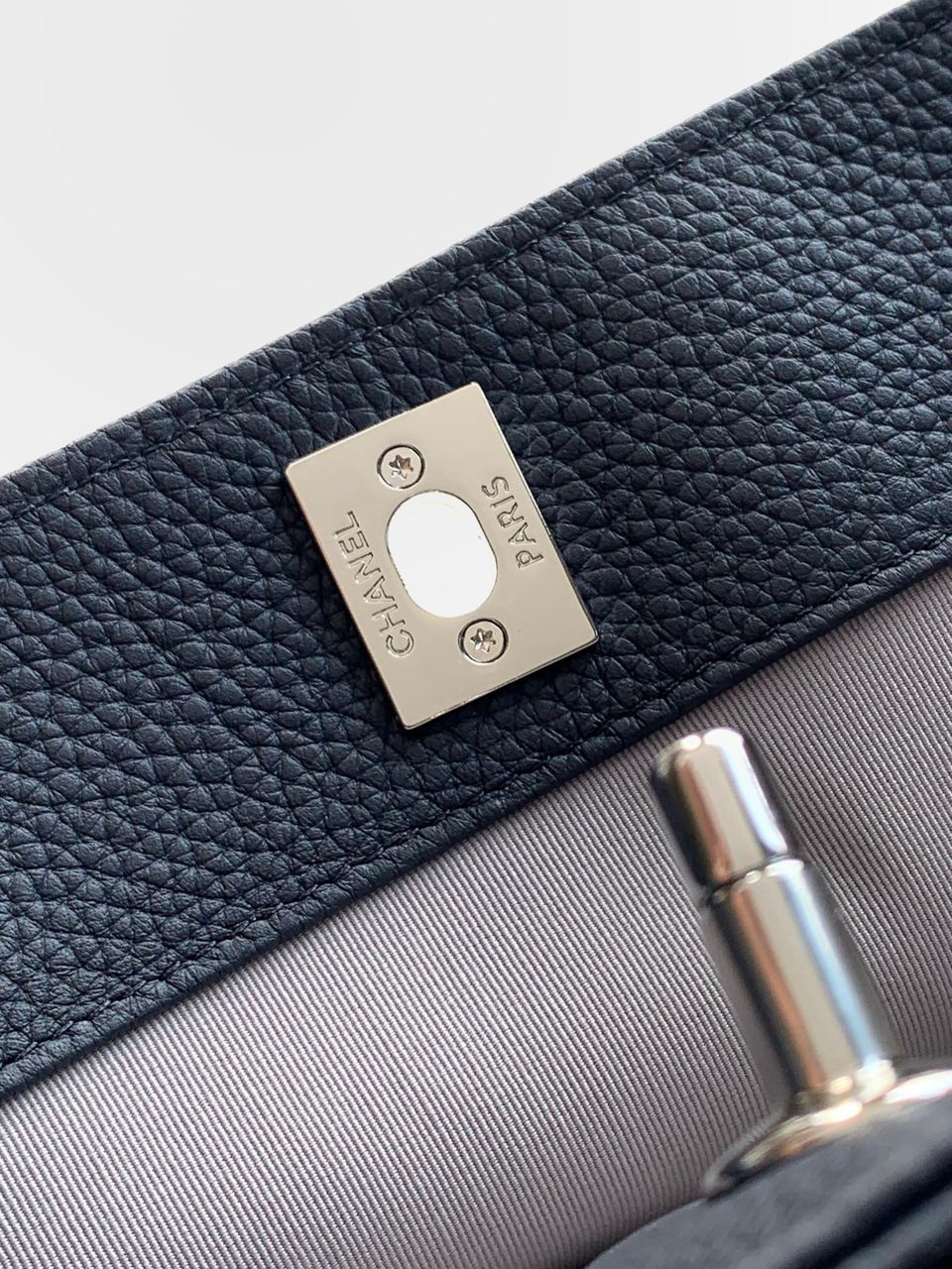 Chanel Executive Cerf Tote Black Leather Gold Hardware .