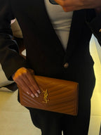 Saint Laurent Shoulder Bag Brown Ferragens Douradas( Pronta entrega )
