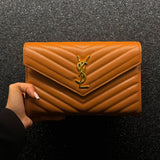 Saint Laurent Shoulder Bag Brown Ferragens Douradas( Pronta entrega )