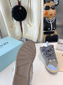 Lanvin Leather Curb Sneaker Light Blue