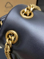 Yves Saint Laurent Calypso Lambskin Black Ferragens Douradas