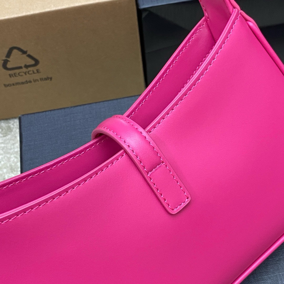 Saint Laurent Le 5 À 7 Top Handle Bag Pink Ferragens Douradas