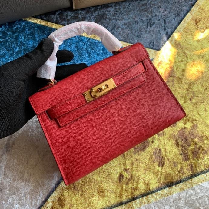 Bolsa Kelly Sellier Mini II Rouge Casaque (tamanho 20) .