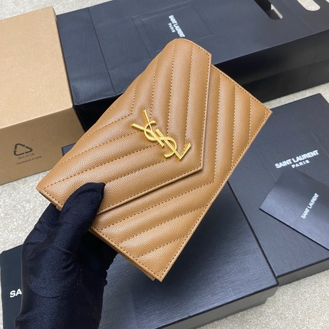 Saint Laurent Shoulder Bag Bege Camel Ferragens  Douradas