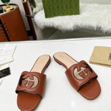 Gucci Sandália Interlocking G Caramelo