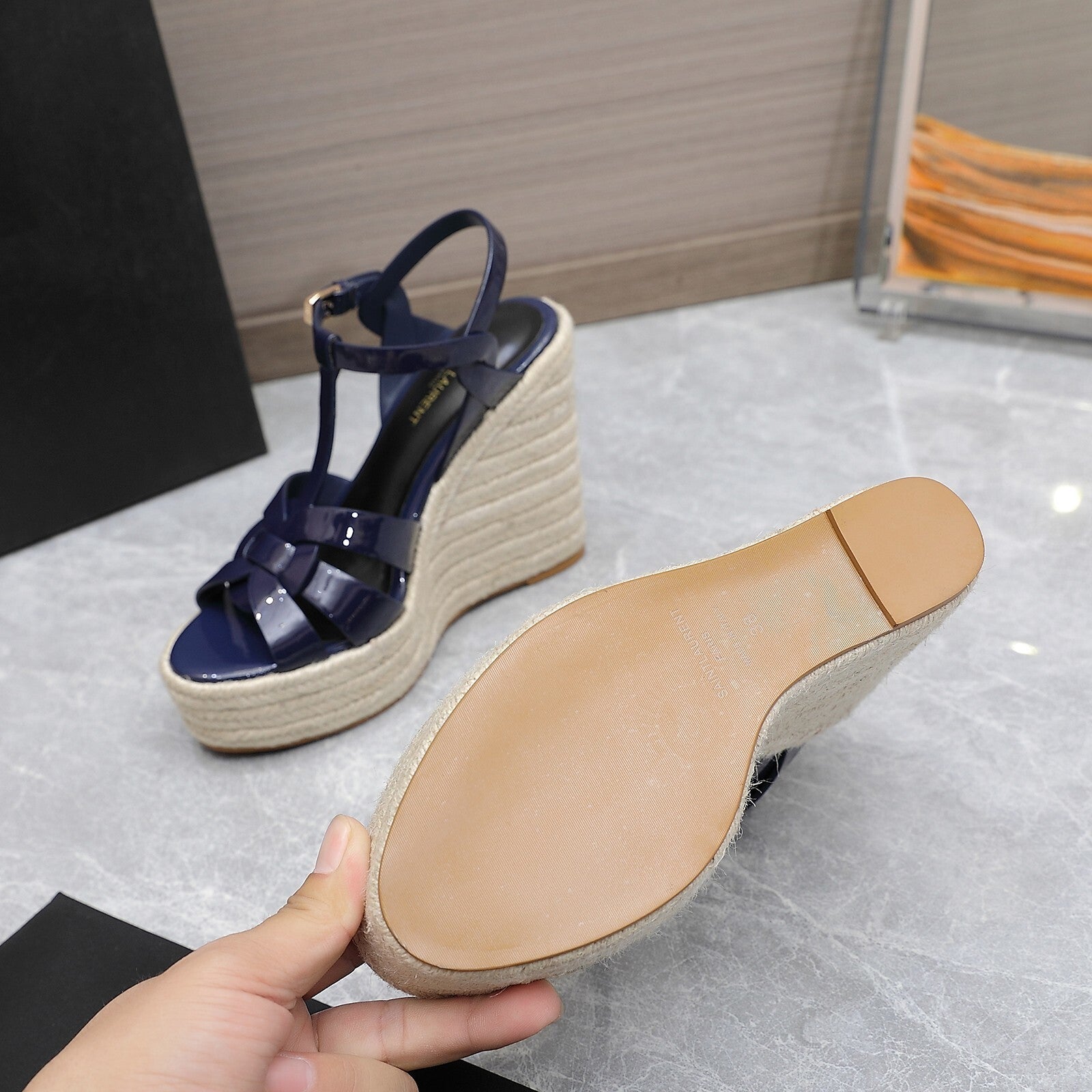 Saint Laurent Espadrille Tribute blue