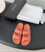 CHANEL Quilted Dad Sandal  Coral.