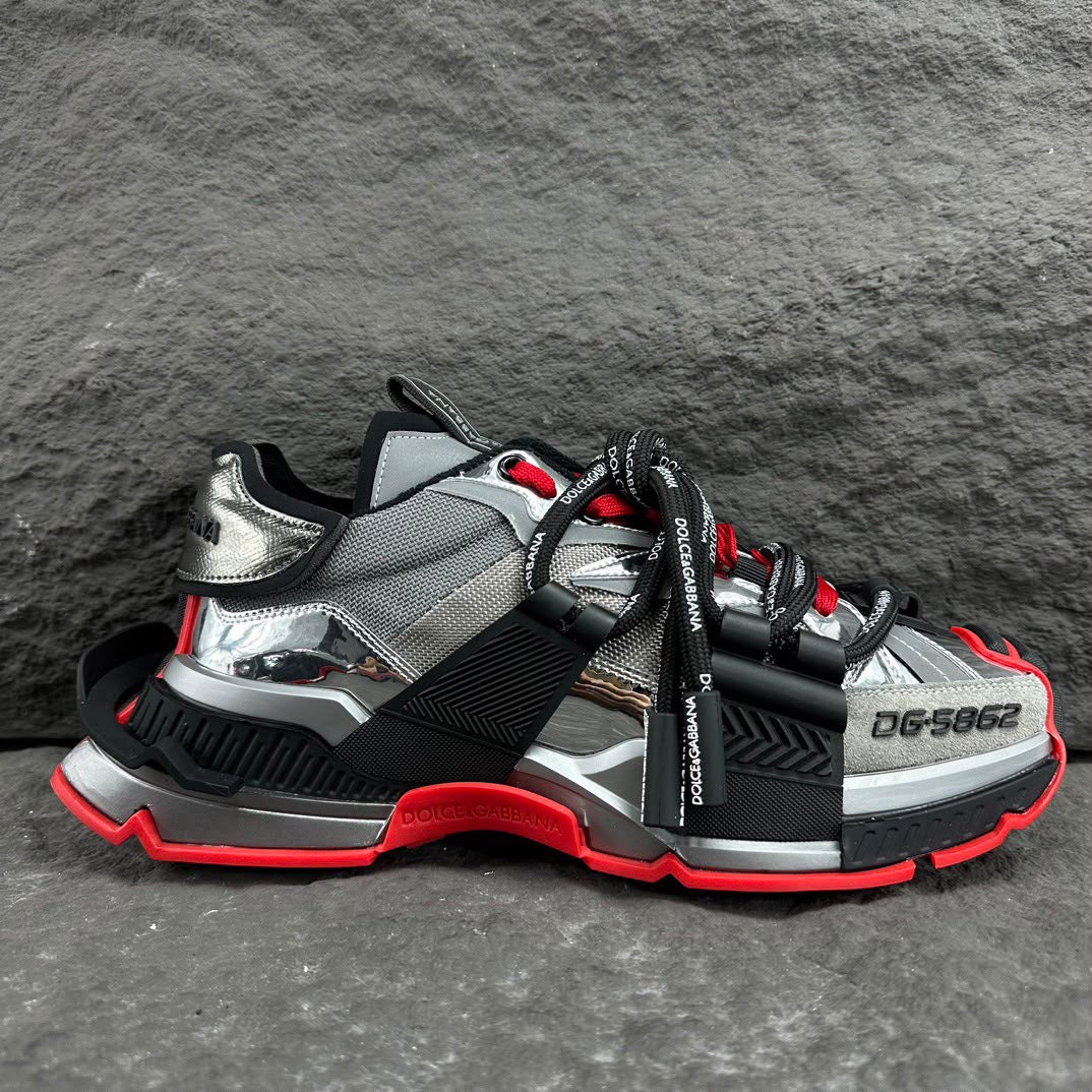 Dolce & Gabbana Space Trainers Silver/Red/Black