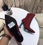 bota de cano curto Saint Laurent Opyum red