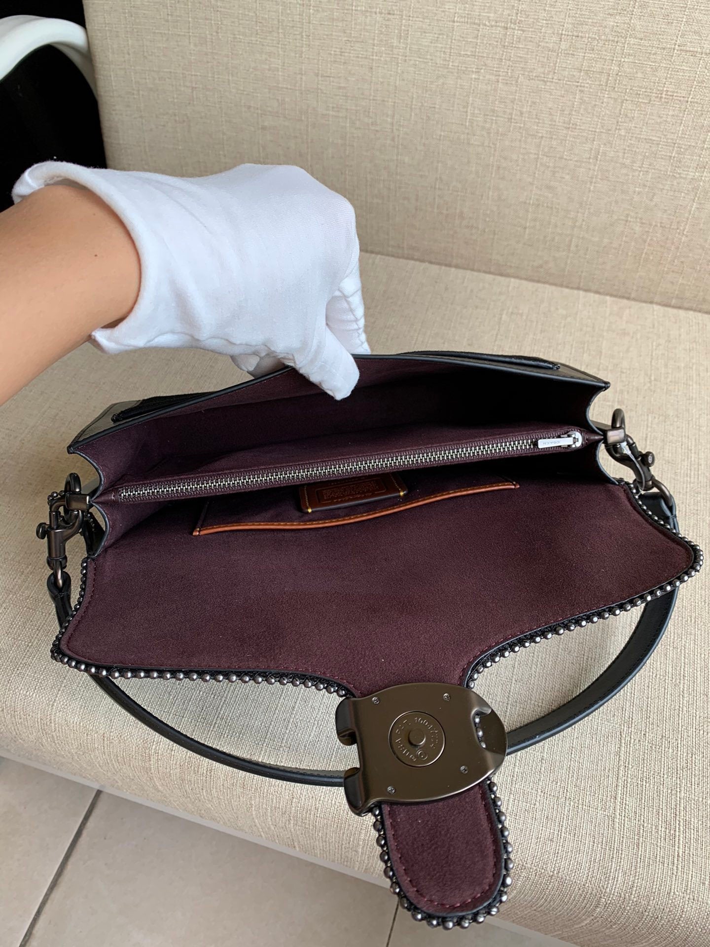 Coach Tabby Shoulder Bag 26 with Beadchain Black