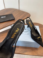 Prada  slingback pump suede Black