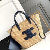 Bolsa CELINE Medium supple panier in raffia and calfskin