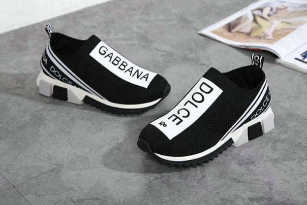 Dolce & Gabbana Sorrento Logo Slip On Black Grey White