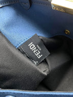 Fendi Peekaboo X-Tote Canvas Bag Azul-Marinho