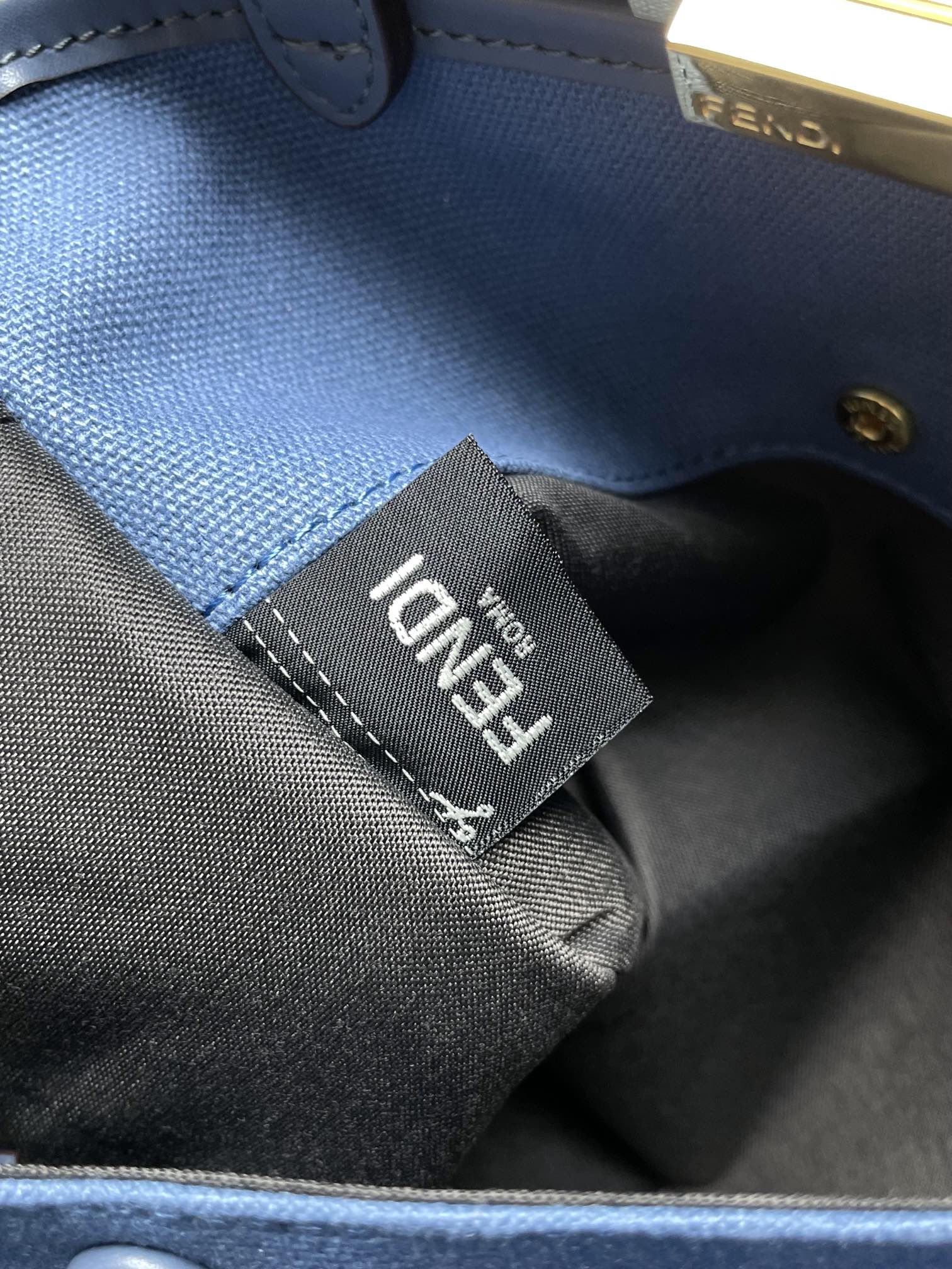 Fendi Peekaboo X-Tote Canvas Bag Azul-Marinho