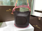 Delvaux Pin Mini Bucket Black / Pink