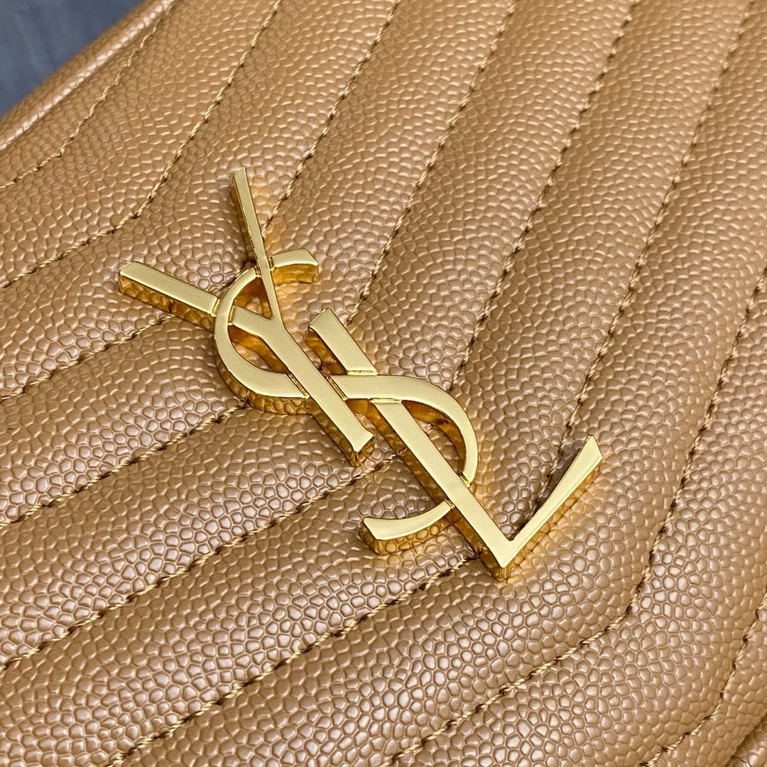 Saint Laurent Lou Camera Bag Camel Ferragens Douradas