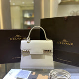 Delvaux Tempête MM Off White Ferragens Prata
