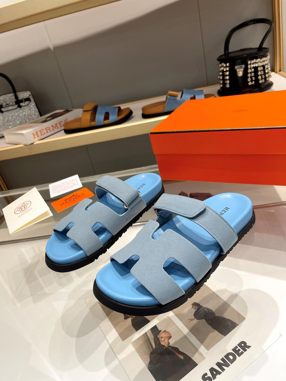 Hermes Chypre Blue Sandal