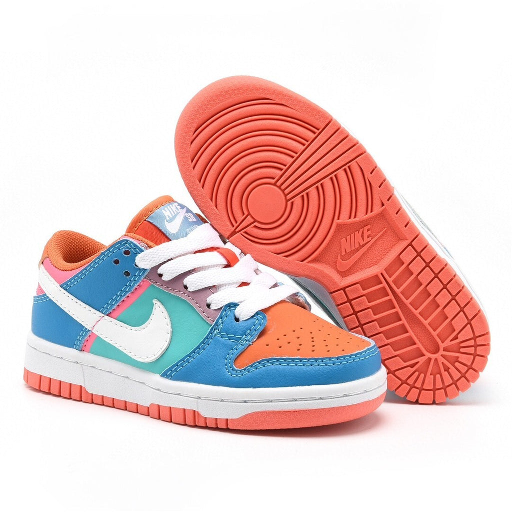 Tênis Nike Dunk Low Multi-Color orange infantil