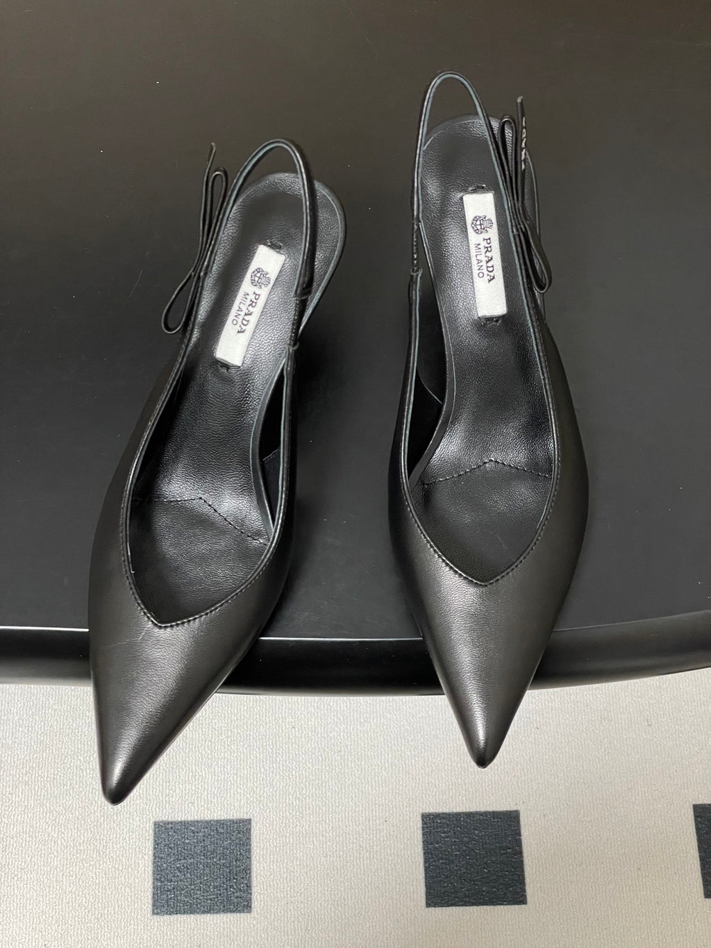 Prada  Slingback Pumps  Black Matte