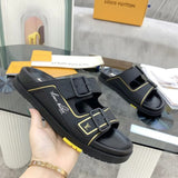 Sandália Louis Vuitton Trainer Mule Black / Yellow