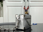 Lv Mini Soft Trunk Glitter Silver
