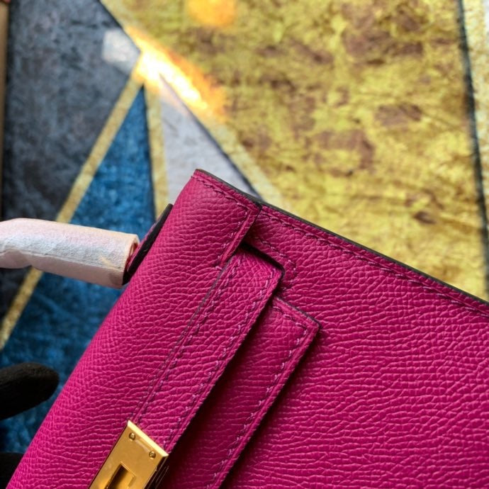 Bolsa Kelly Sellier Mini II Rose Pourpre (tamanho 20) .