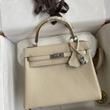 Bolsa Hermes Kelly Off White 25cm