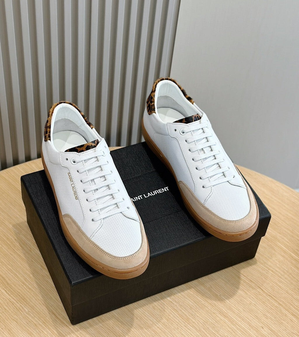 TÊNIS YVES SAINT LAURENT MESH AND LEATHER SNEAKERS LACE-UP