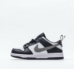 Nike Dunk Low SE GS "Pull Tab" (Black/White Metallic) Infantil