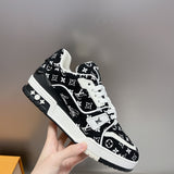 Lv Trainer Black Monogram Textile