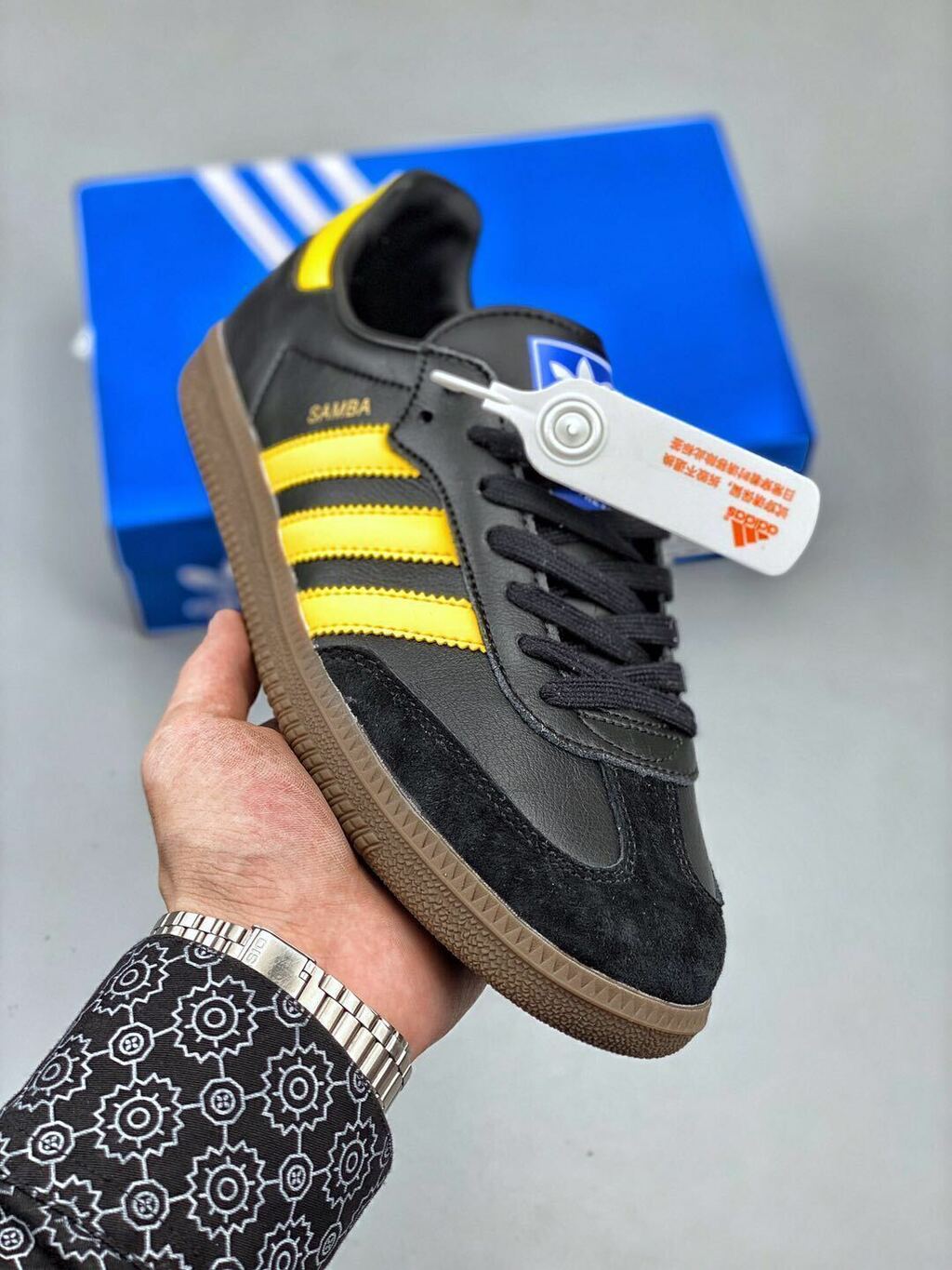 Adidas Samba OG Core Black Equipment Yellow EG9326 – Manfrim Store