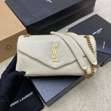 Yves Saint Laurent Calypso Lambskin White Ferragens Douradas