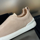 ZEGNA  Suede Triple Stitch Sneakers