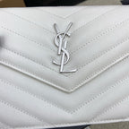 Saint Laurent Shoulder Bag White Ferragens Prata