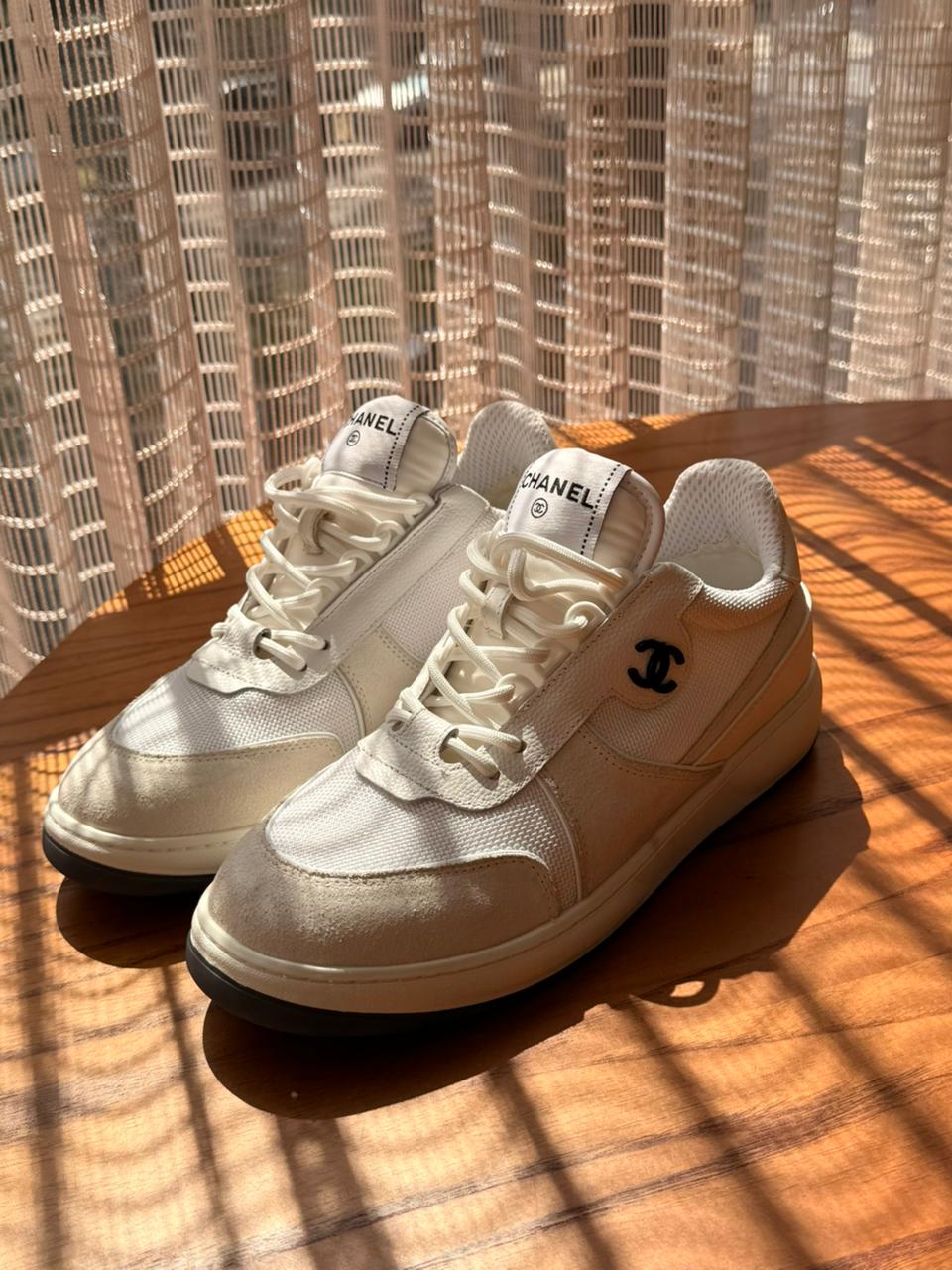 Chanel CC Logo White Sneakers