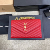 Saint Laurent Shoulder Bag red Ferragens Douradas