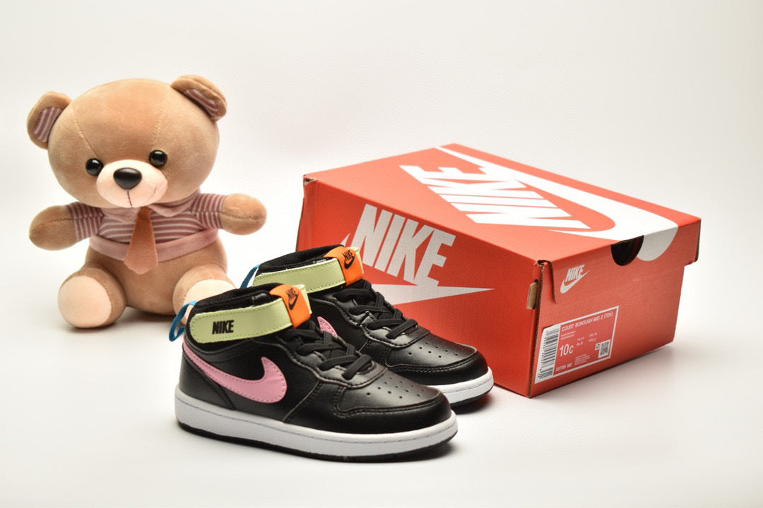 Nike Court Borough Mid 2 Black / Pink Infantil
