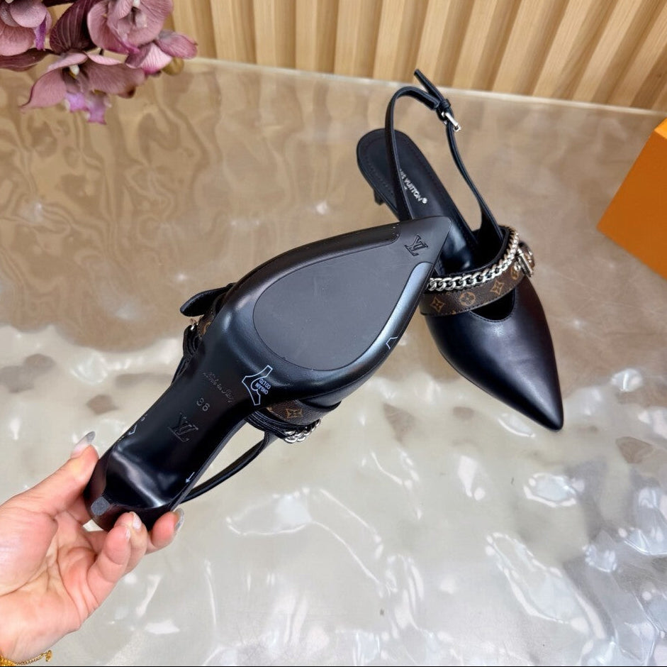 Louis Vuitton LV Vibe Slingback Pumps Black