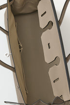 Shoulder Birkin Style Leather Taupe .