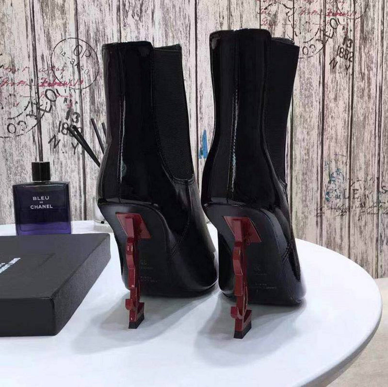 bota de cano curto Saint Laurent red